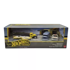   Hot Wheels Premium - 4 darabos szett - Speed Waze - Classic Hydroplane - Citroen H Van - Toyota Stout Drift Truck -  Hot Wheels dioráma - 1:64