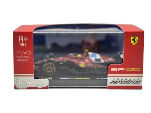 Ferrari SF-25 Team Scuderia F1 #44 (2025) - Lewis Hamilton - PILÓTÁVAL -  Bburago - 1:43