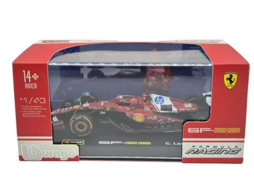 Ferrari SF-25 Team Scuderia F1 #16 (2025) - Charles Leclerc - PILÓTÁVAL -  Bburago - 1:43