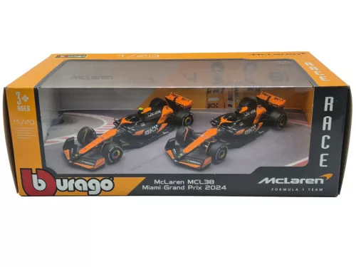 McLaren MCL38 F1 szett (2024) - #4 Lando Norris - #81 Oscar Piastri -  Bburago - 1:43