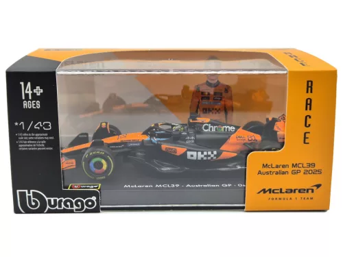 McLaren MCL39 F1 #81 (2025) - Oscar Piastri - PILÓTÁVAL -  Bburago - 1:43