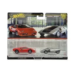   Hot Wheels Premium - Duo Pack - Lamborghini Countach LP5000 QV - Lancia Stratos Zero -  Hot Wheels - 1:64