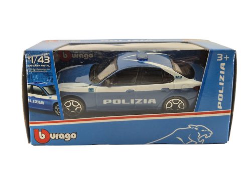 Alfa Romeo Giulia Polizia (2016) - rendőrautó -  Bburago - 1:43
