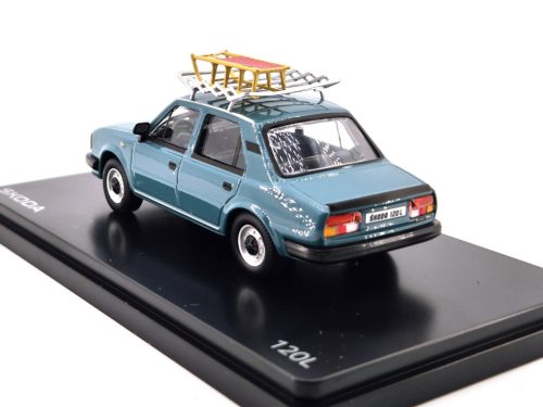 Skoda 120L (1984) - tetőcsomagtartóval és szánkóval - türkiz - Abrex - 1:43