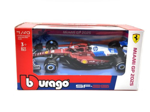 Ferrari SF-25 Team Scuderia F1 #16 (2025) - Miami GP - Charles Leclerc - Bburago - 1:43