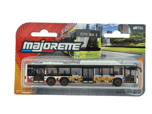 MAN Lion's city C busz - kék graffitis - Majorette - 1:64