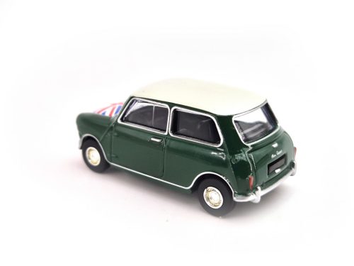 Mini Cooper S (1964) - mandulazöld, zászló dekor 1:54