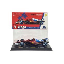   Ferrari SF-25 Team Scuderia F1 #16 (2025) - Miami GP - Charles Leclerc - PILÓTÁVAL -  Bburago - 1:43