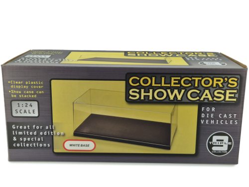 Vitrin - display 1:24 méretű modellautóhoz (27 x 12.5 x 11cm) - Triple9 - fehér talppal