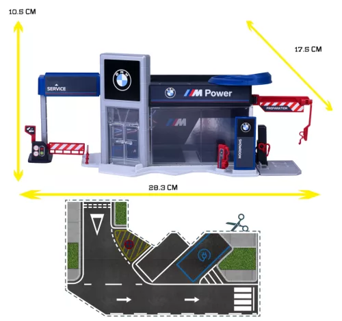 BMW szalon / showroom szett - dioráma - Majorette - 1:64